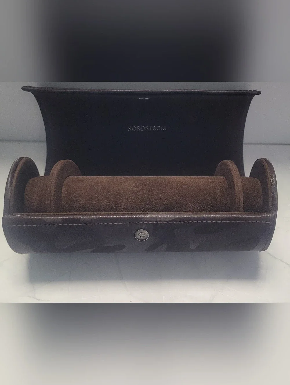 Nordstrom Chocolate Camo  Suede Jewelry Roll